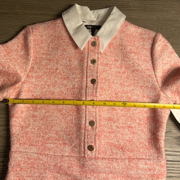 Maje Ranello Collared Mini Dress in Pink sz FR 34 XS 450$ - Picture 14 of 17